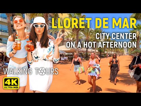 Видео: 4K Lloret de Mar (Catalonia, Spain) City Сenter Walking Tour • July 2023