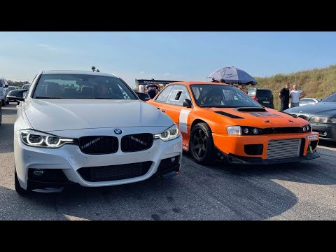 Видео: Решил всех обогнать! BMW 340 st2 vs кольцевая Subaru STI, Porsche Turbo S, Golf R