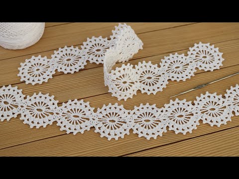 Видео: Красивое ЛЕНТОЧНОЕ КРУЖЕВО вязание крючком мастер-класс Crochet Tape Lace Tutorial