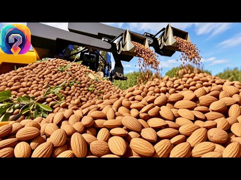 Видео: Как МИЛЛИАРДЫ тонн миндаля обрабатывают —  Уникальные кадры с производства!