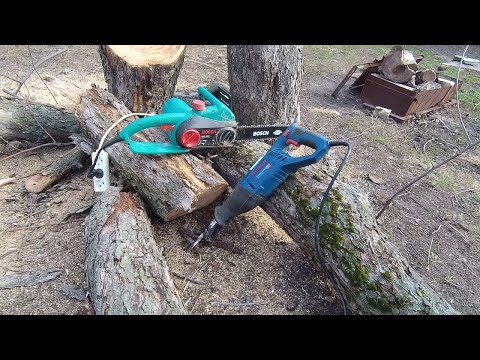 Видео: сабельная пила Bosch GSA 1100 E Электро пила пила Bosch AKE 35 S КАК СПИЛИТЬ ДЕРЕВО