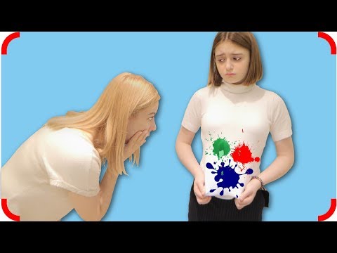 Видео: Испортила новую кофту в школе!!! Что скажет мама?