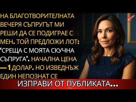 Видео: Съпругът ми продаде среща с мен за 1 долар. Но изведнъж един непознат стана от публиката...