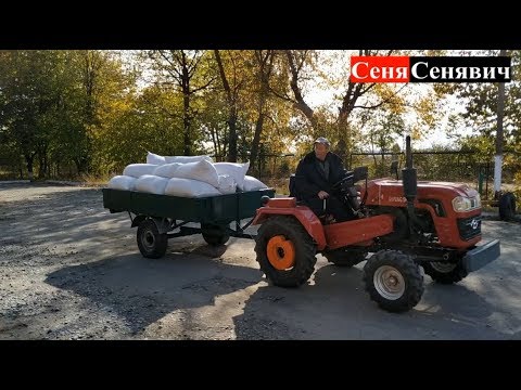 Видео: Минитрактор SHIFENG SF-240 и самодельный прицеп тянут полторы тонны