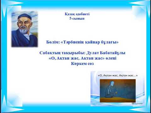 Видео: Д.Бабатайұлы "О,Ақтан жас, Ақтан жас " өлеңі