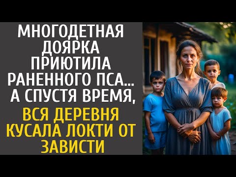 Видео: Многодетная доярка приютила раненного пса… А спустя время, вся деревня кусала локти от зависти…