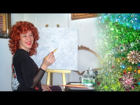 Видео: Рисование павлина, начало. Выбор материала для вышивки бисером. София Голдберг