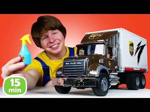 Видео: Автомастерская: Грузовик попал в аварию! Видео про машинки для мальчиков