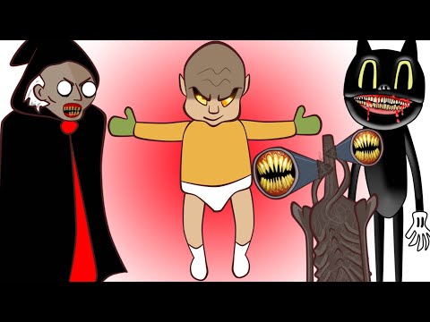 Видео: Чертенок в желтом из ада VS : Сиреноголовый - Siren Head , Гренни + Картун Кэт - Cartoon Cat+ Гренни