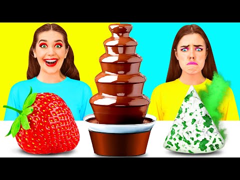 Видео: Шоколадный Фонтан Челлендж | Смешные Ситуации с Едой c 4Fun Challenge