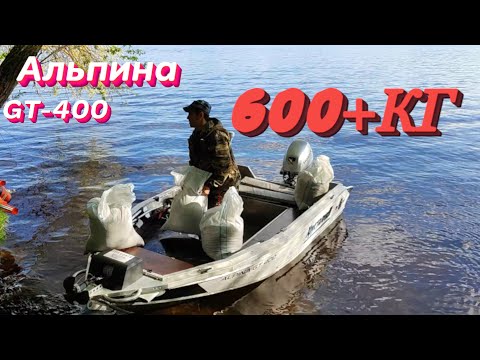 Видео: Тестируем Альпину GT400 с лодочным мотором HONDA 20 на грузоподьемность!!!