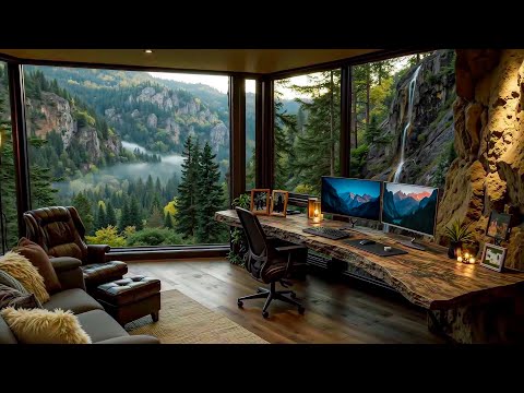 Видео: Расслабляющая рабочая атмосфера | Глубокая концентрация в горном офисе