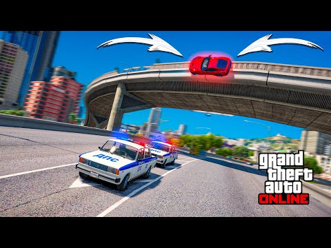 Видео: КРАСИВО УШЁЛ ОТ ПОЛИЦЕЙСКОЙ ПОГОНИ НА РАНДОМНОЙ ТАЧКЕ В GTA 5 ONLINE!