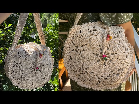 Видео: Делаем круглую сумку из мотивов, связанных крючком #crochet #diy #bag
