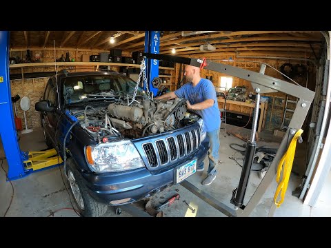 Видео: Пора снимать двигатель Jeep Grand Cherokee WJ 4,7 л! Скоро он вернётся к жизни!!!
