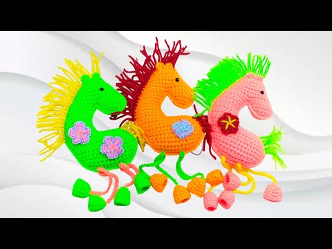 Видео: Crochet horse / лошадь крючком #crochetquest #olicrochet