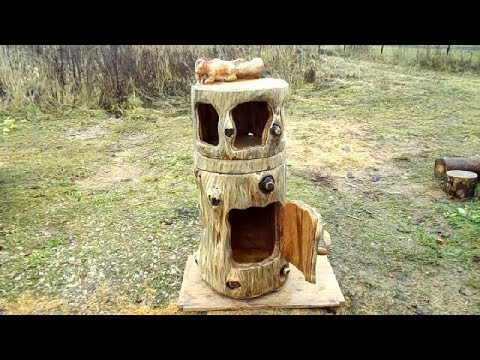 Видео: Лесная мебель . Бар с "белкой "