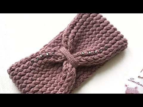 Видео: Вяжем полоску для повязки