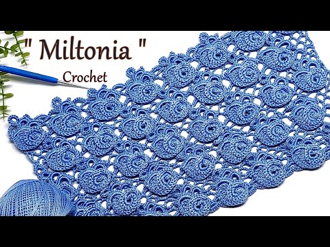 Видео: Изумительно красивый узор крючком  "Miltonia"