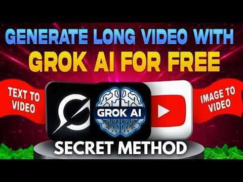 Видео: Секретный трюк Grok AI для БЕСПЛАТНОЙ генерации длинных видеороликов с помощью ИИ (руководство по...