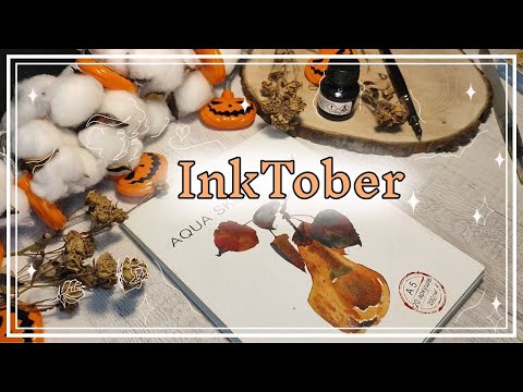 Видео: Инктобер // День 1 Усы // Рисунок тушью и акварелью // InkTober 2025