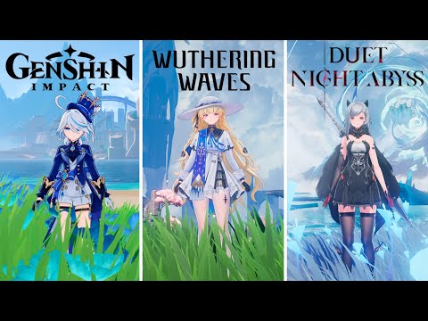 Видео: Duet Night Abyss против Genshin Impact против Wuthering Waves — сравнение деталей и физики
