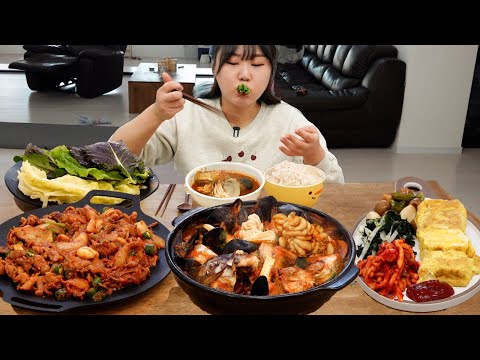 Видео: День приготовления гарнира🍱Острая жареная свинина, суп из минтая, мукбанг из зеленых водорослей