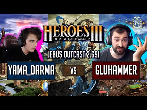 Видео: Герои 3 Jebus Outcast: Gluhammer vs Yama_Darma - рейтинговый JO 2.69i - Сезонные игры