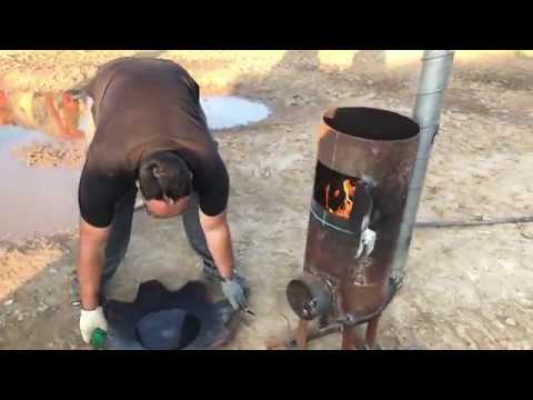 Видео: Печь для казана нового типа. Пламя горит вниз