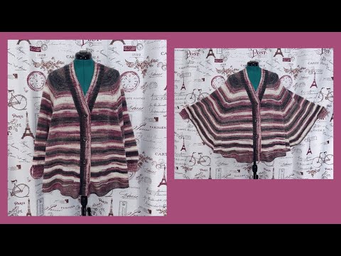 Видео: Как вязала пончо из Alize Angora Gold Batik/Подробное описание