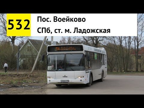 Видео: Автобус 532 "Пос. Воейково - СПб, ст. м. "Ладожская"