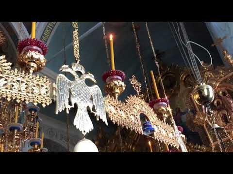 Видео: Богослужение  в Афонском монастыре святого Пантелеимона