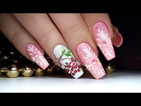 Видео: Зимний Дизайн Ногтей Рябина | ТОП удивителные дизайны ногтей