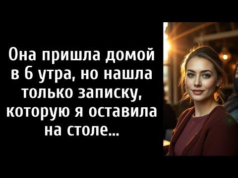 Видео: Она пришла домой в 6 утра, но нашла только записку, которую я оставила на столе...