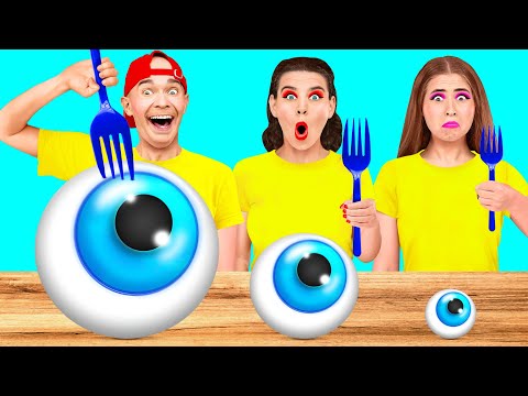 Видео: Большая, Средняя или Маленькая Тарелка Челлендж от Happy Funny