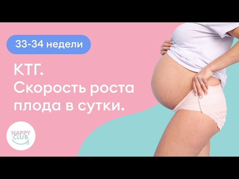 Видео: 33-34 недели. КТГ. Скорость роста плода в сутки.