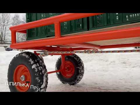 Видео: Поворотная ось  - управление с зади тележка Муравей