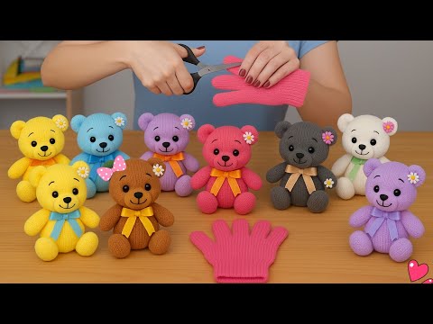 Видео: 😍Эти плюшевые мишки сделаны из перчаток/💥Вы должны это попробовать