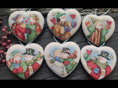 Видео: Игрушки "Snowman hearts ornaments" - от распаковки набора до оформления