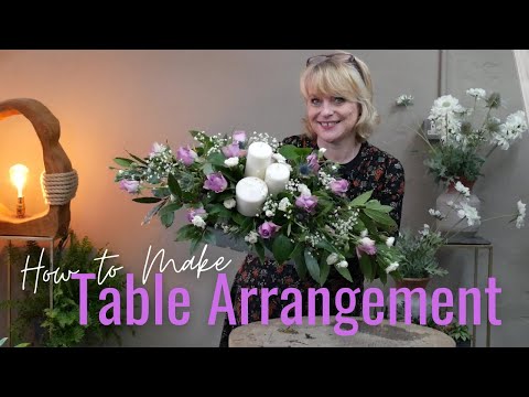 Видео: Как сделать цветочную композицию в центре стола с использованием шерсти AGRA — 100% натуральный п...