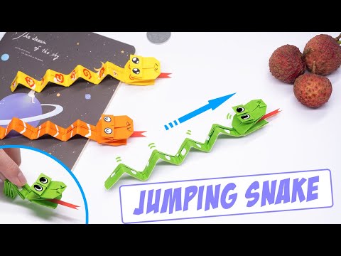 Видео: Легкая оригами прыгающая змея из бумаги || оригами поп это, игрушка оригами непоседа