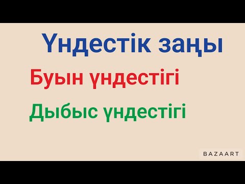 Видео: Үндестік заңы. Буын үндестігі. Дыбыс үндестігі.