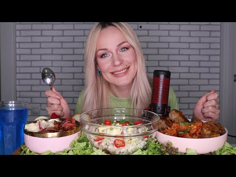 Видео: MUKBANG | Окрошка, капуста, ленивые голубцы, салаты | Okroshka, lazy cabbage rolls, salads не ASMR