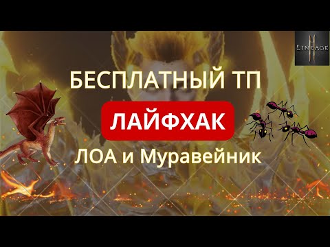 Видео: Скрытый способ сэкономить алмазы — бесплатный телепорт в Лоа и Муравейник Lineage 2m