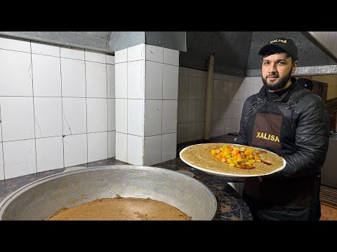 Видео: Узбекистан еда настоящих джигитов "Халиса" мясная каша 100кг.