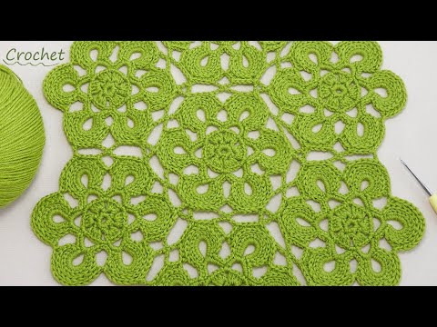 Видео: Оригинальный ЦВЕТОЧНЫЙ УЗОР крючком - ВЯЗАНИЕ И СОЕДИНЕНИЕ мотивов 🌺Easy Crochet motifs pattern 🌺