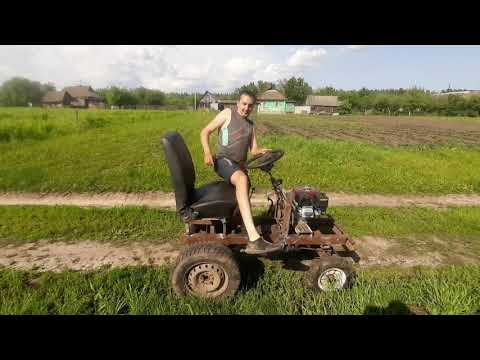 Видео: Минитрактор из металлолома.  Первый выезд/тест-драйв/рулевая.