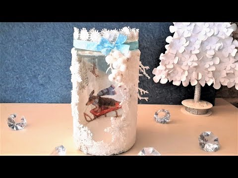 Видео: ЗИМНИЙ ПОДСВЕЧНИК ИЗ СТЕКЛЯННОЙ БАНКИ... Candle Holder