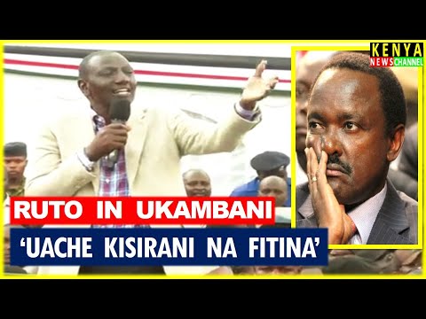 Видео: Руто УНИЧТОЖАЕТ Калонзо в Укамбани мощной речью в Макуэни в Касикеу