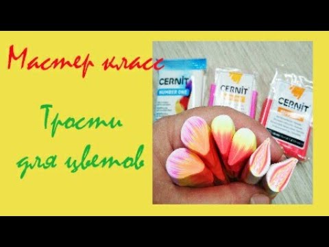 Видео: Трости для цветов 🌹 Полимерная глина CERNIT 🌸 Мастер класс